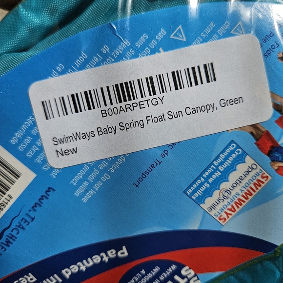 SWIMWAYS Baby Spring Float Sun Canopy, Green new - Picture 6 of 7